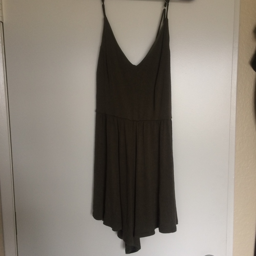 Dark green butterfly romper